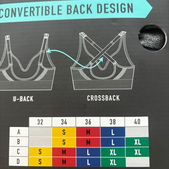 Puma Ladies’ Seamless Sports Bra, 2 Pack, Convertible  , Black /Gray, S,M,L,XL - Picture 2 of 16